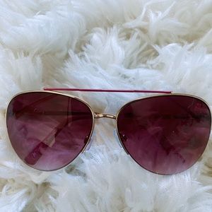 Pink Betsey Johnson Aviator Sunglasses
